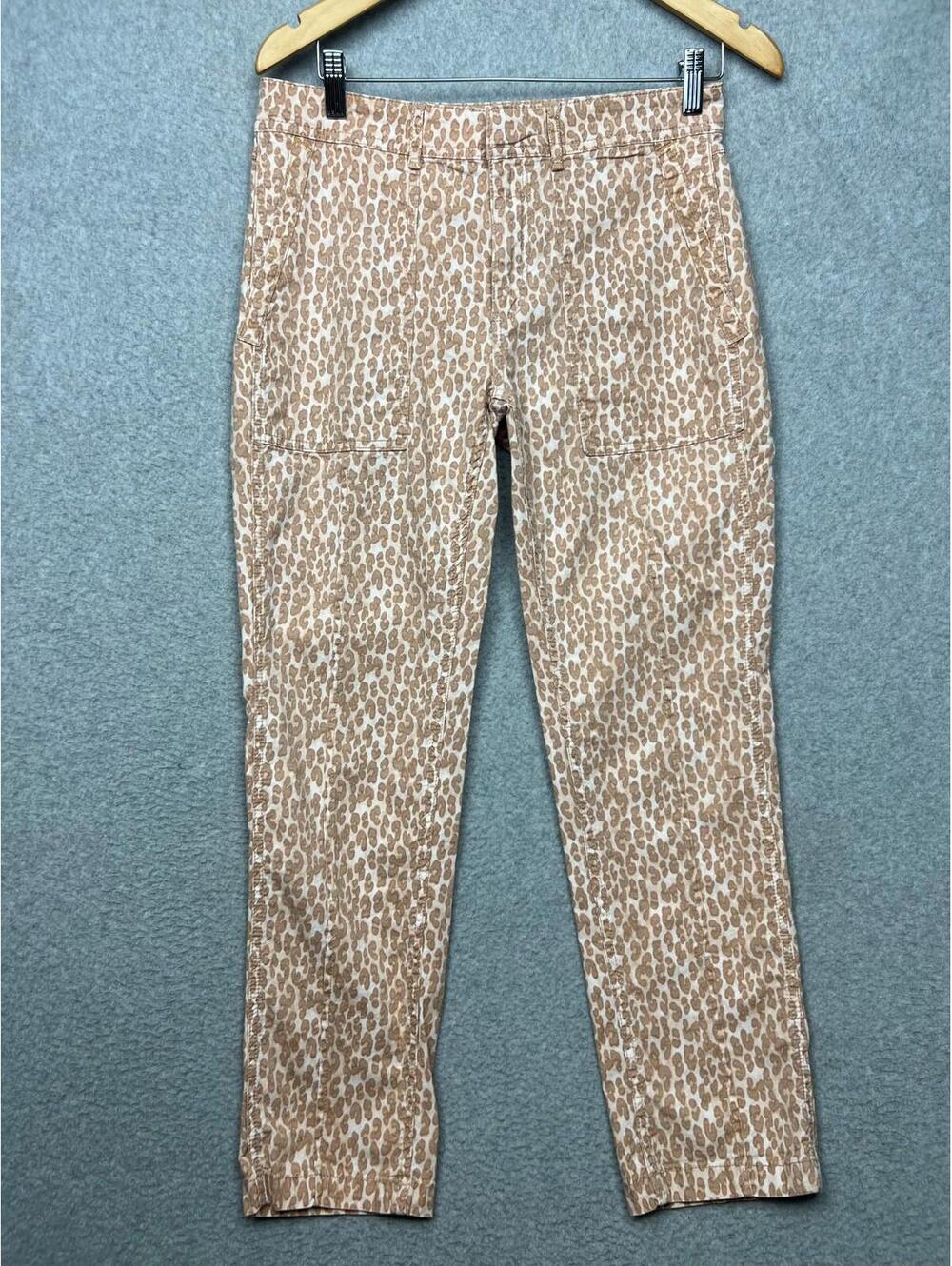 Anthropologie Wanderer Utility Pants Cheetah Print Womens Size 29 Casual